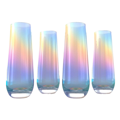 Stained Glass Champagne Flutes Set of 6 Hand Painted - Wine Savant - Hand  Blown 7 Ounce Colorful Renaissance Champagne Glasses - 10.2 Tall, 2.7