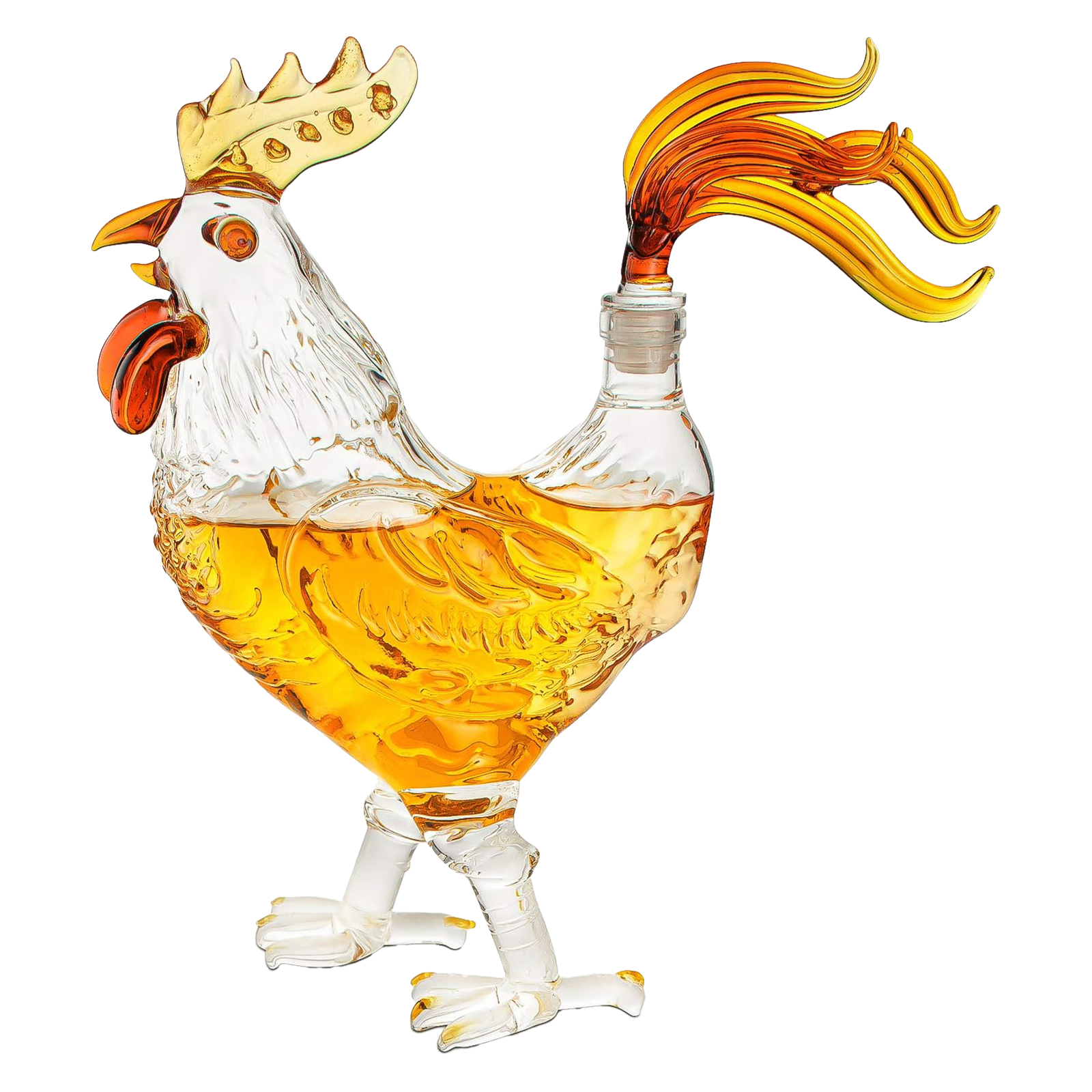 Cock - Chicken Decanter 500ml Whiskey and Wine Decanter - by The Wine Savant, Rooster Glass Decanter For Whiskey, Scotch, Spirit - The Wine Savant product image