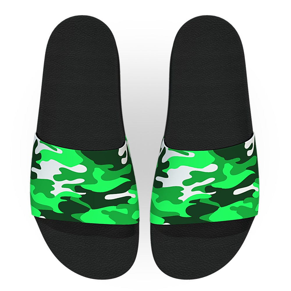 Lime Green Woodland Camouflage Slide Sandals & Deco Slides