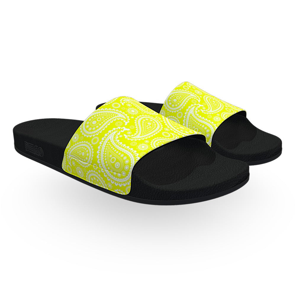 yellow slide sandals