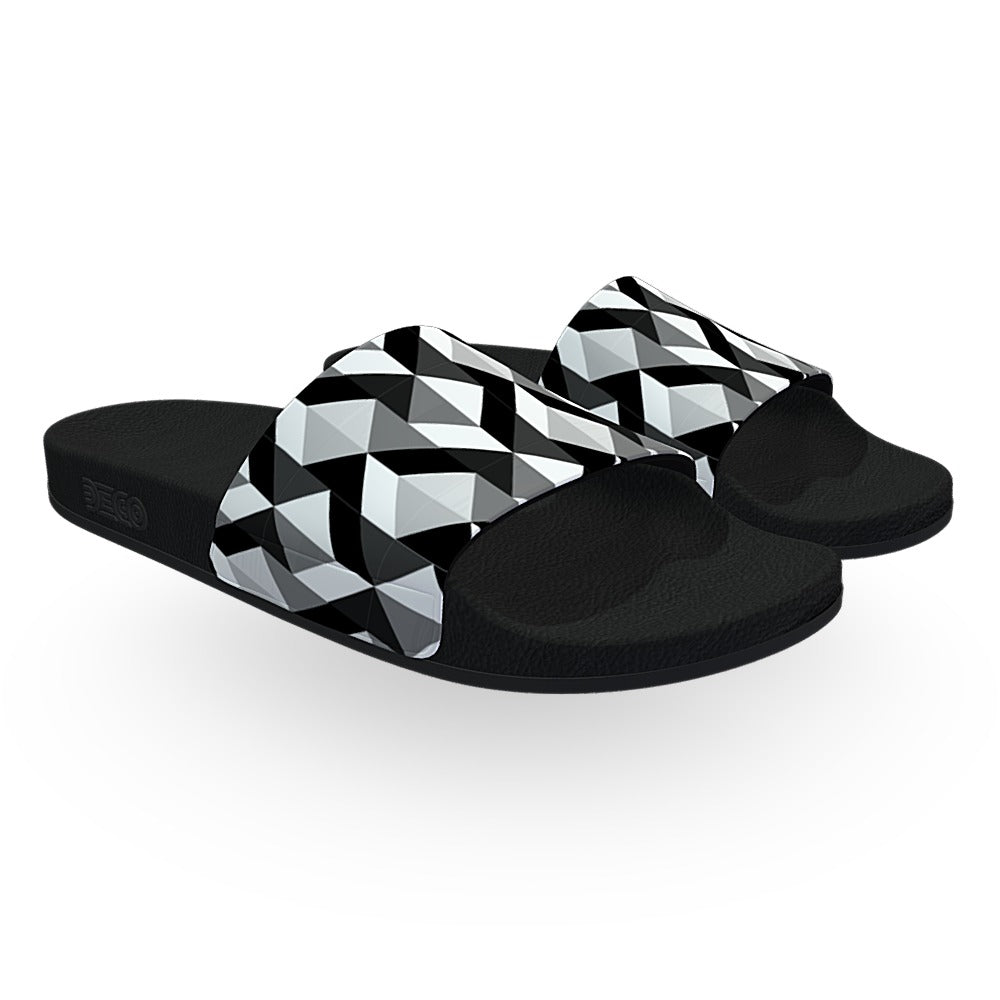 black and white checkered slides