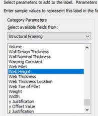 Revit - structural section shape parameters in tags