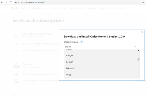 outlook office home and student 2019