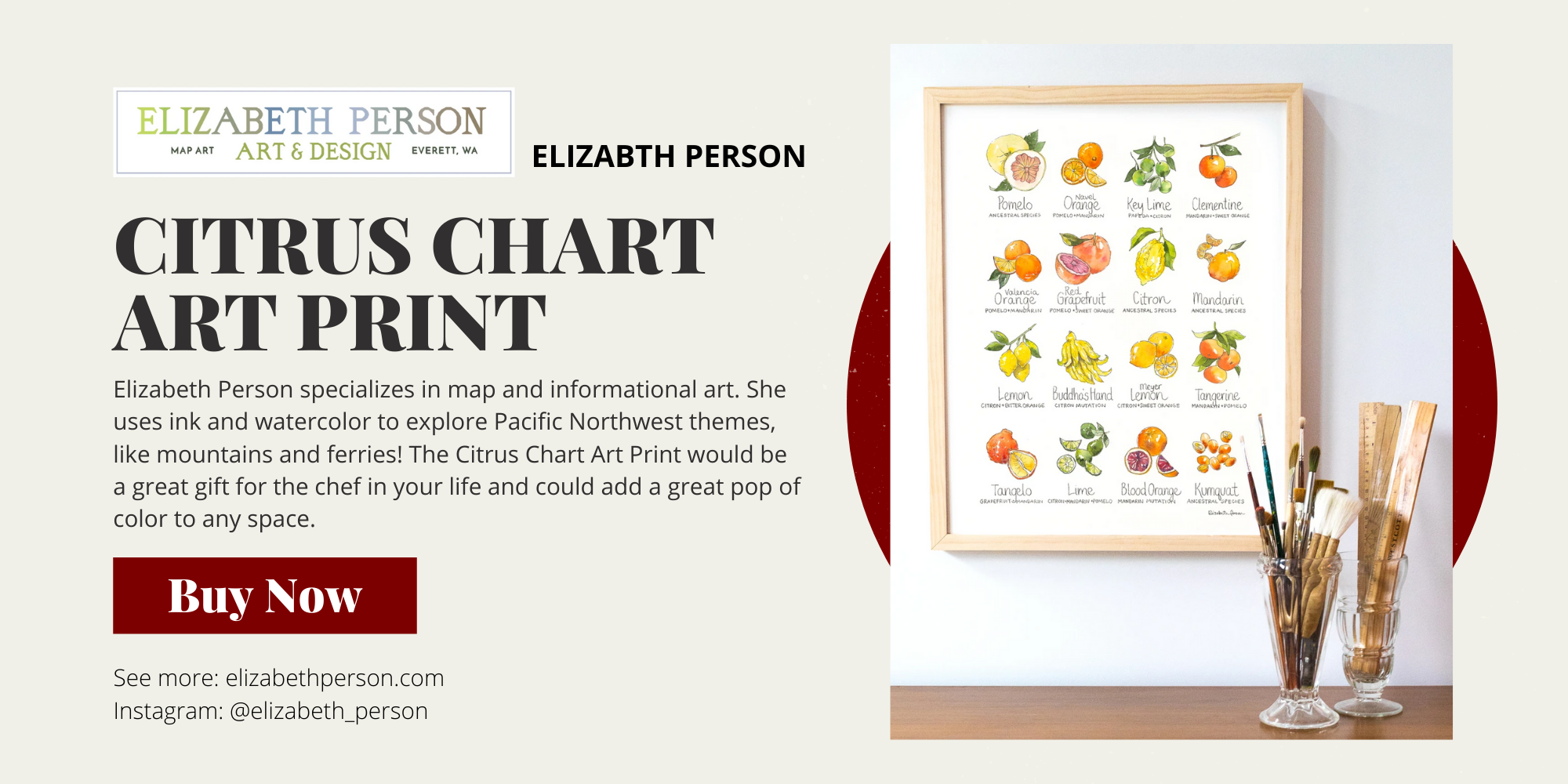 Elizabeth Person Citrus Chart Art Print