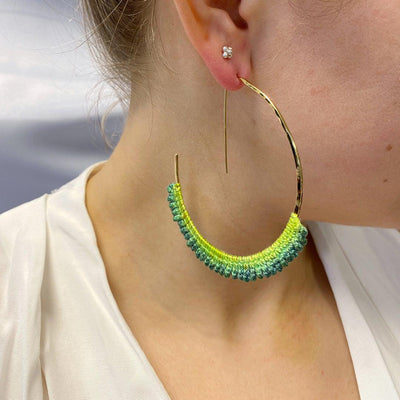 Hand Dyed Geo Hoops // Gold-Plated-Earrings-Twyla Dill-Seattle Jewelry-Handmade Jewelry-Seattle Jeweler-Twyla Dill