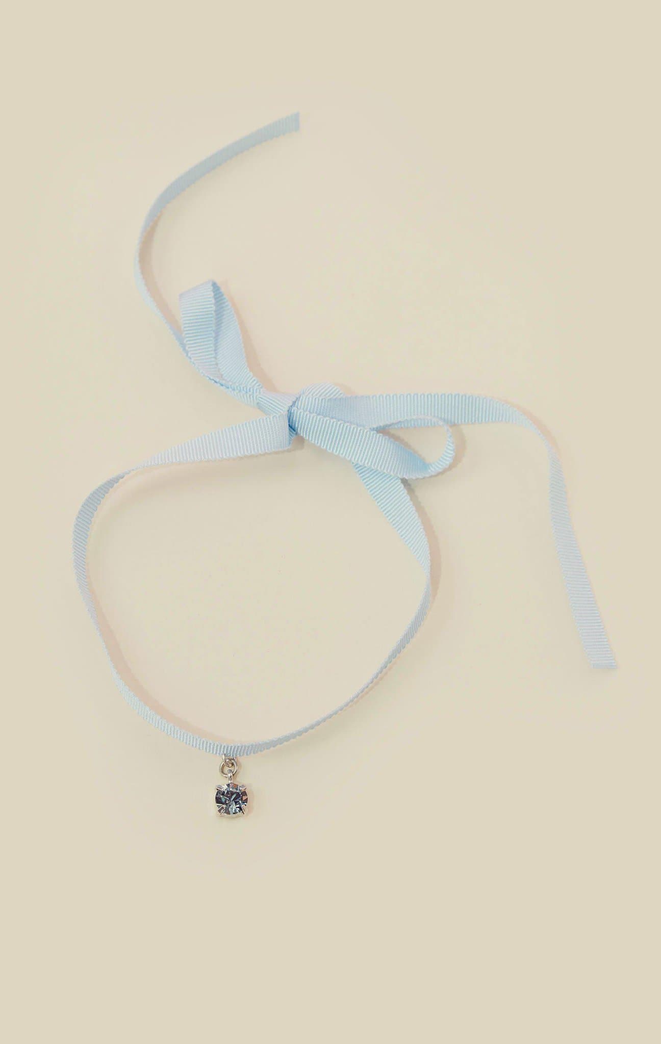 JOOMI JOOLZ RIBBON CHOKER - BLUE