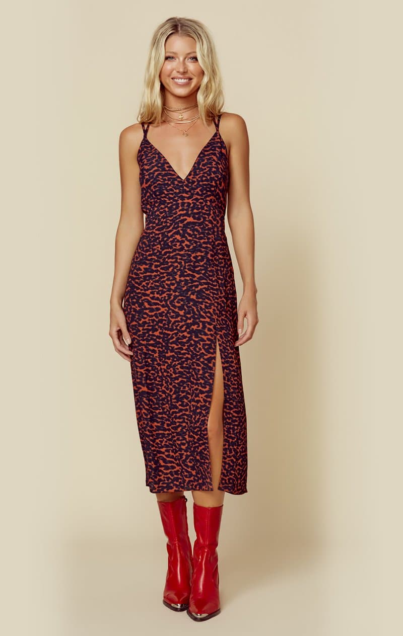 BLUE LIFE LARS DRESS - RISKY RED LEOPARD