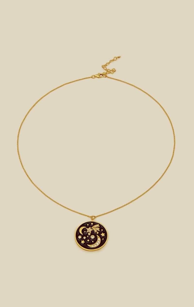 TAI JEWELRY ENAMEL GALAXY COIN NECKLACE - GOLD