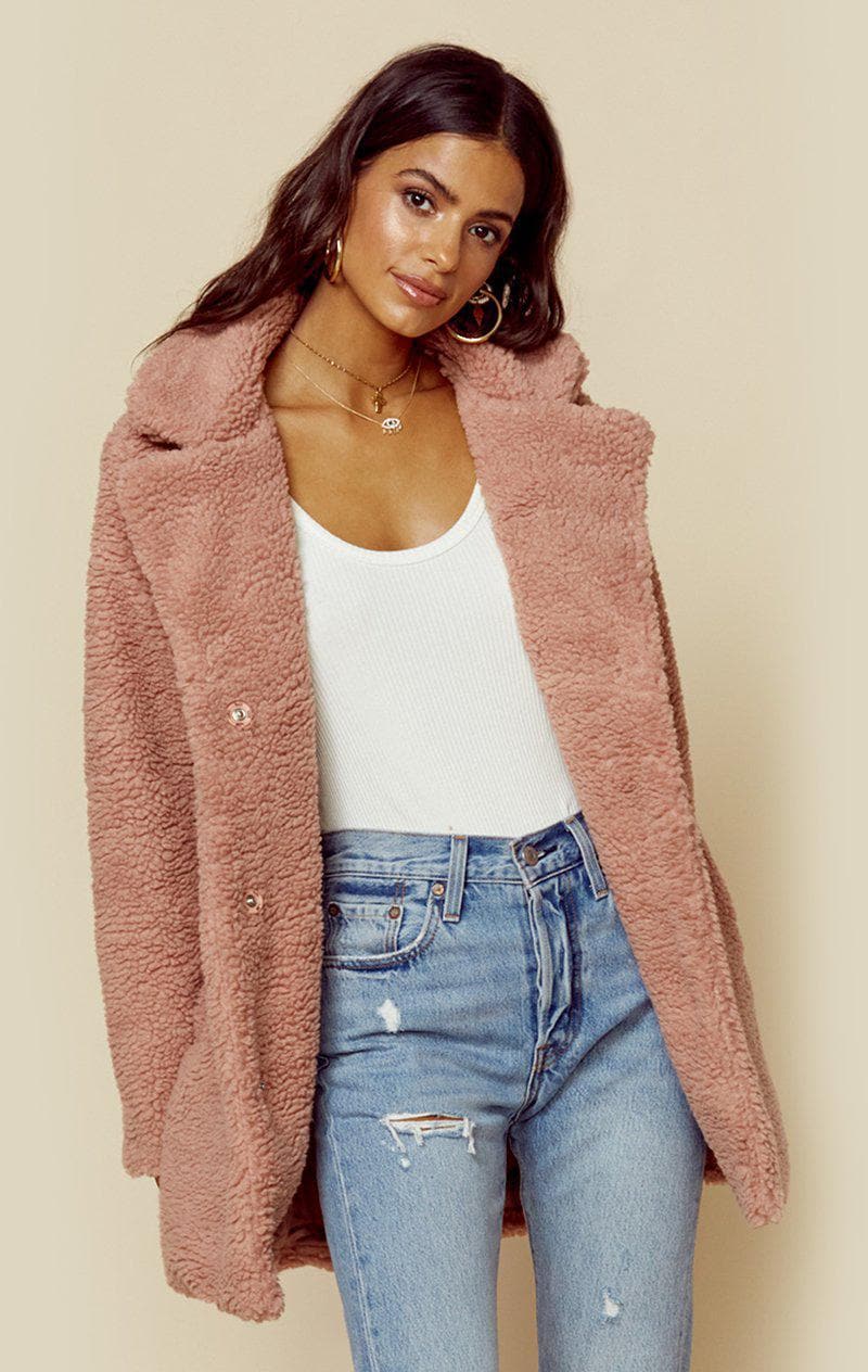 SAGE THE LABEL REVIVAL COAT - DUSTY ROSE