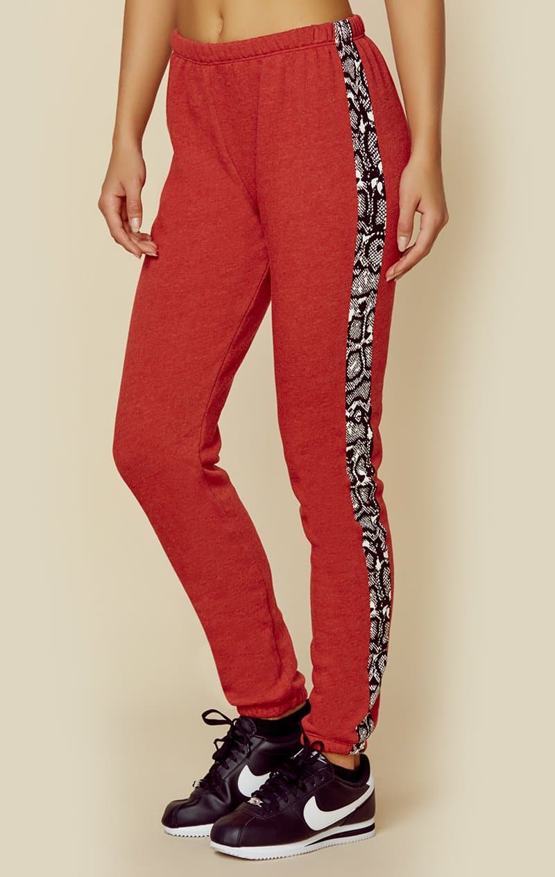 WILDFOX KNOX PYTHON TRACK BOTTOMS - PEPPER