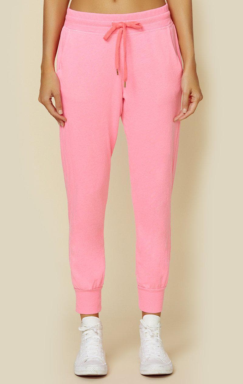 SUNDRY TAPERED SWEATPANTS - NEON PINK