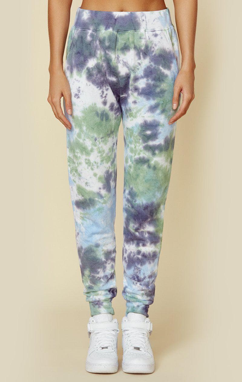 WASHED & WORN SKINNY SWEAT TIE DYE - OCEAN TIE DYE