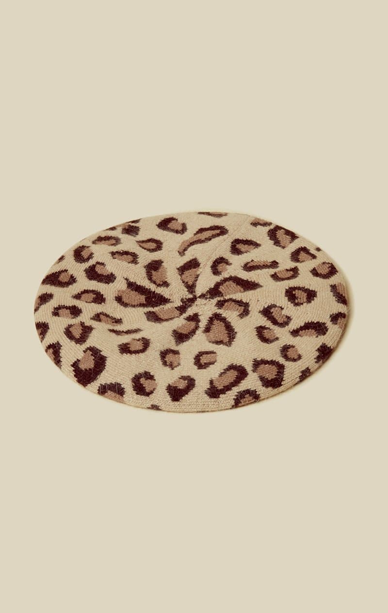 HAT ATTACK LEOPARD BERET - NATURAL