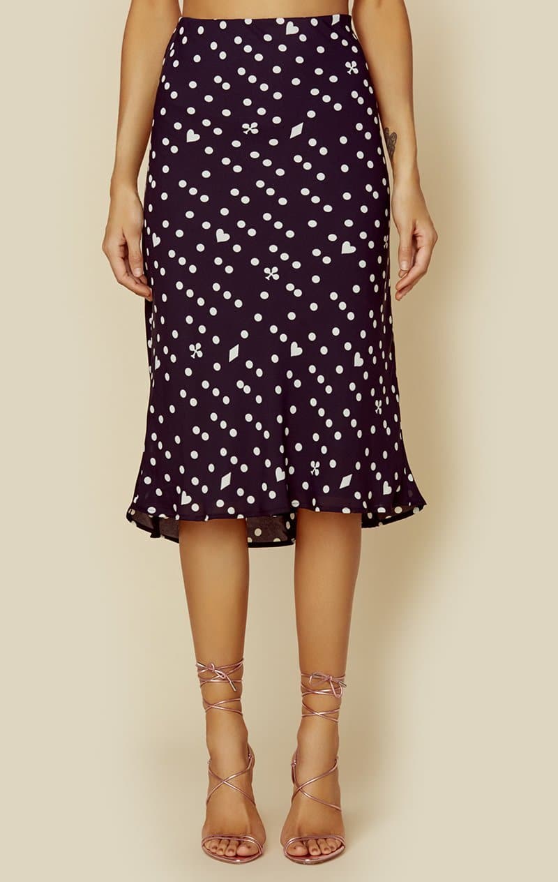 BLUE LIFE SANDRA SKIRT - MIDNIGHT MIXED DOT