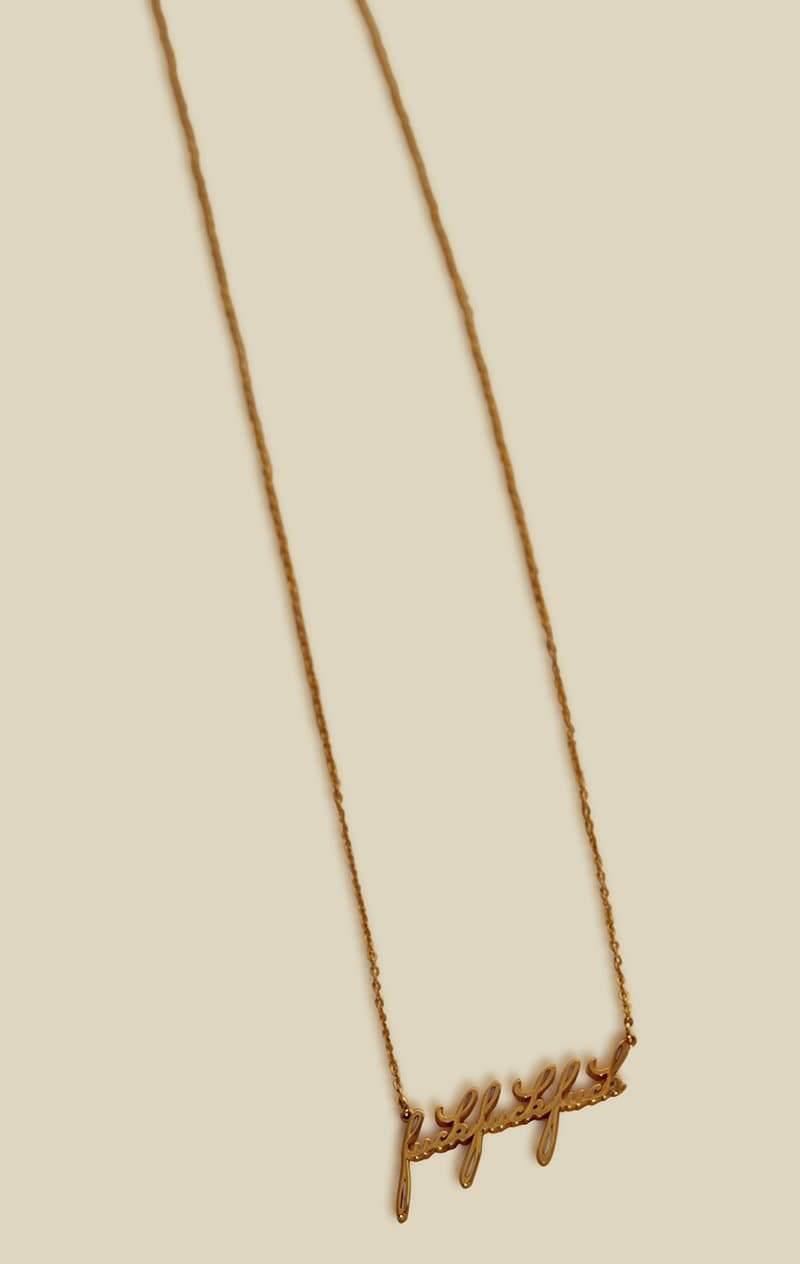 THATCH FFF SCRIPT NECKLACE - GOLD