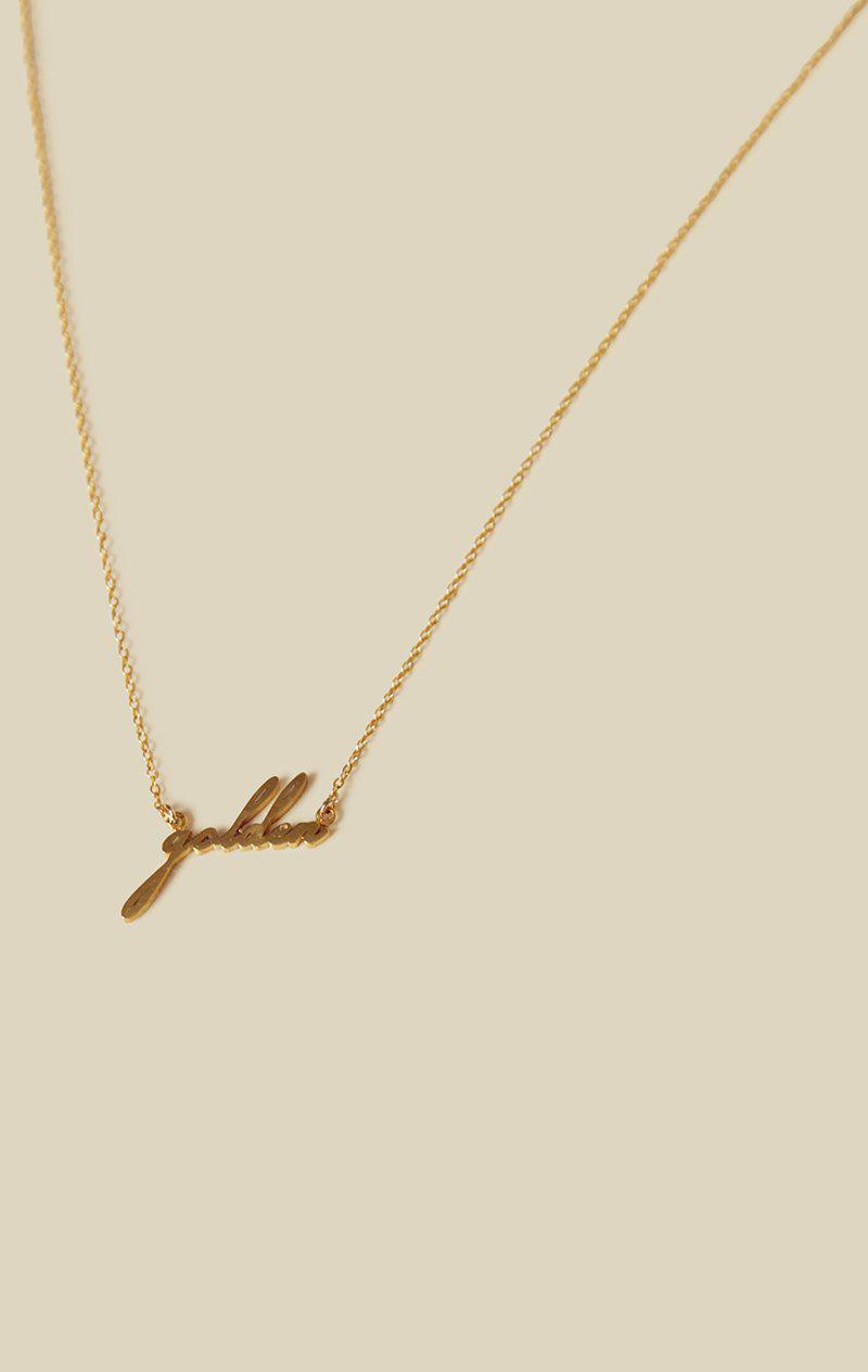 THATCH GOLDEN SCRIPT NECKLACE - GOLD