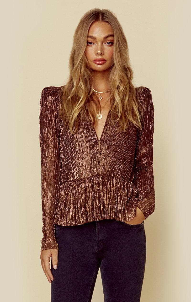 SABINA MUSAYEV SAMANTHA TOP - BRONZE METALLIC