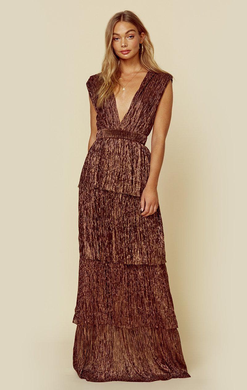 SABINA MUSAYEV SKYLAR DRESS - BRONZE METALLIC