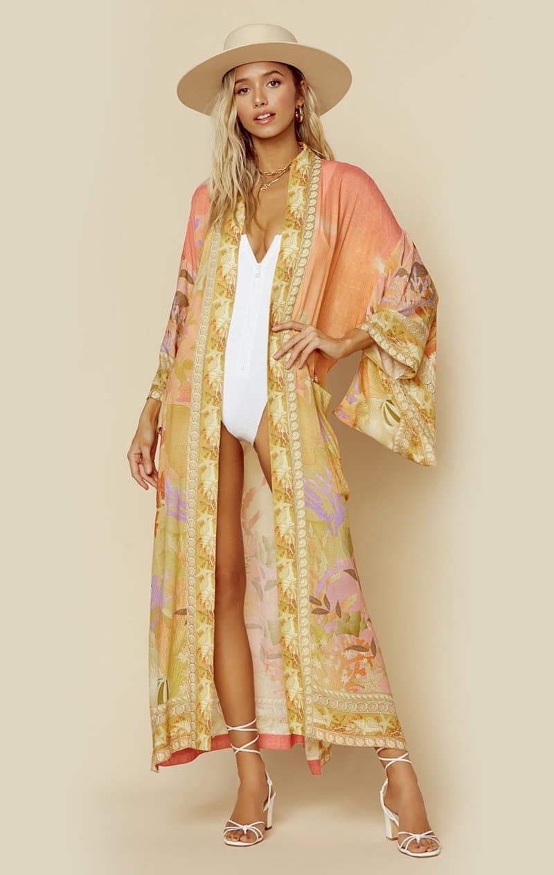 SPELL & THE GYPSY COLLECTIVE MADISON MAXI ROBE - CORAL MERMAID