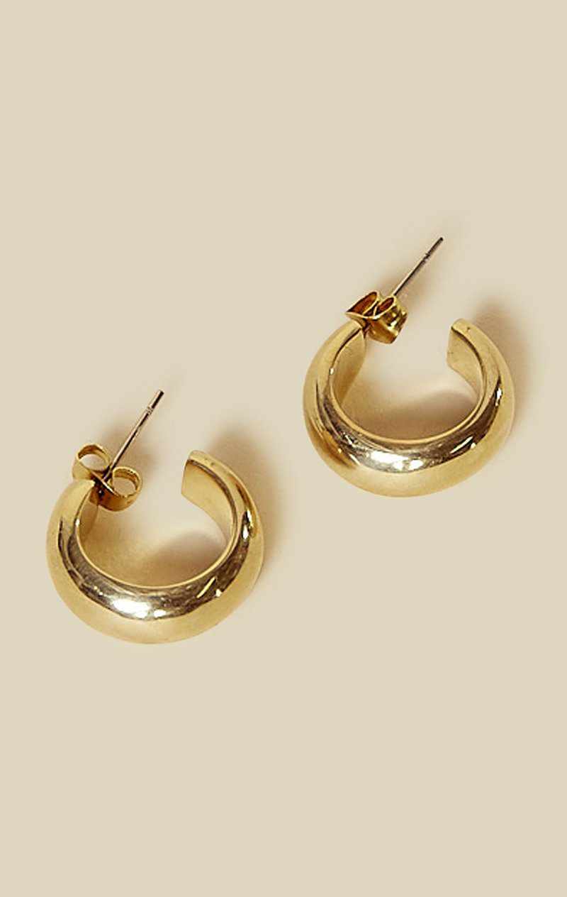 SOKO MINI BOLD HOOPS - BRASS