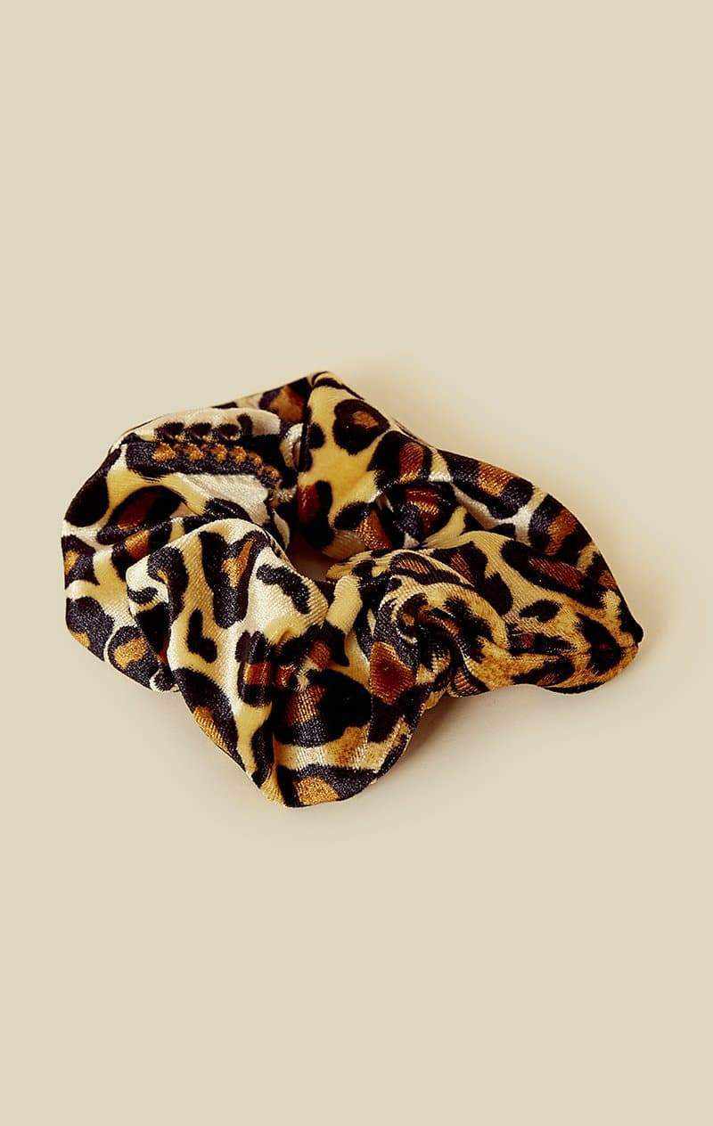 IM WITH THE BAND VELVET SCRUNCHIE - LEOPARD