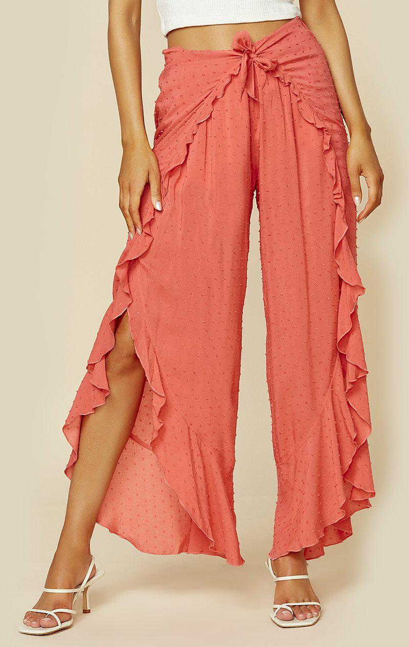 BLUE LIFE RUFFLE CULOTTE - BERRY CORAL