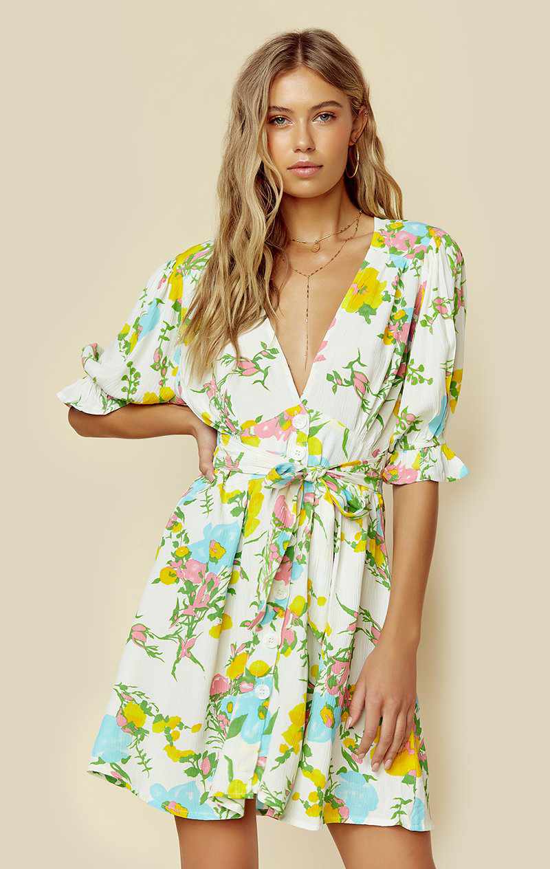 FAITHFULL THE BRAND CALIENTE MINI DRESS | New - ILONA FLORAL