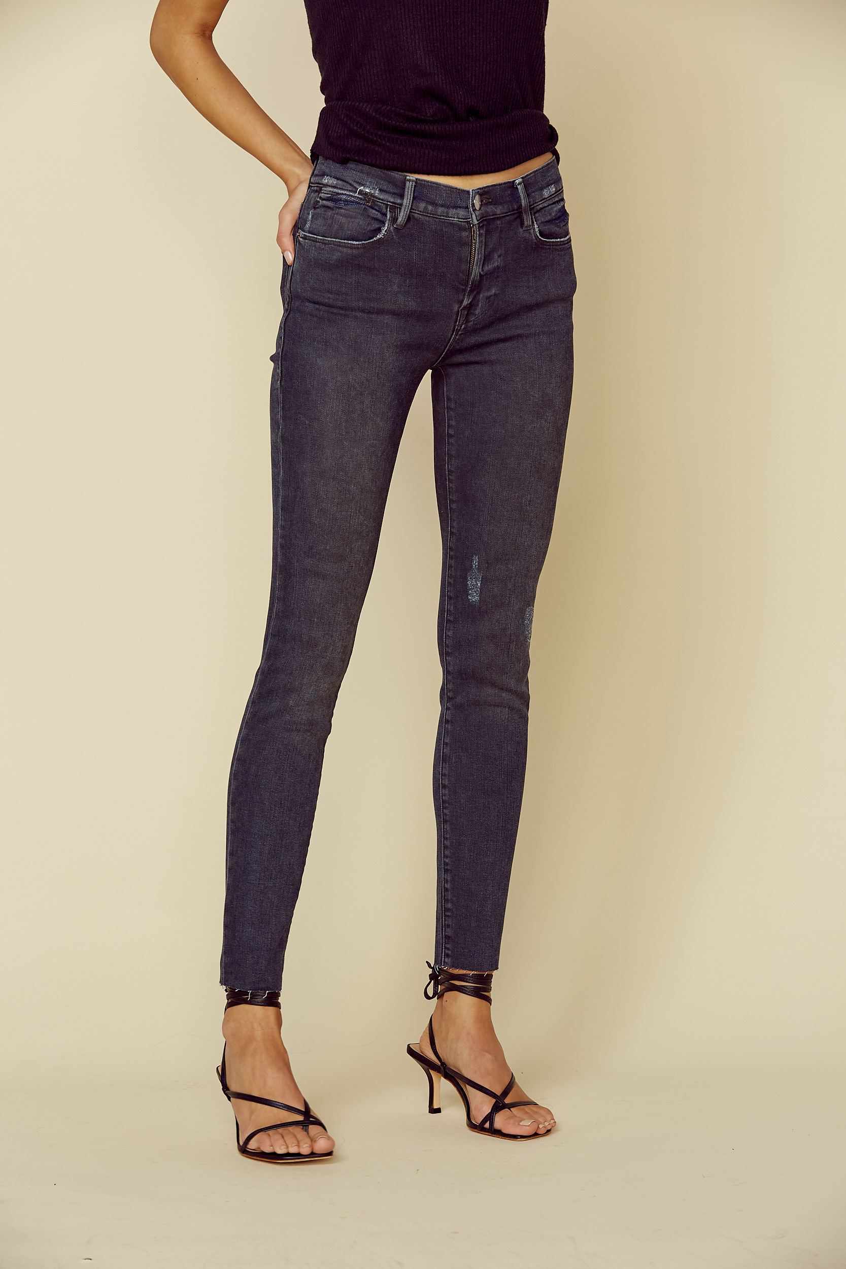 FRAME DENIM LE HIGH SKINNY RAW EDGE | New - CARMEN RIP