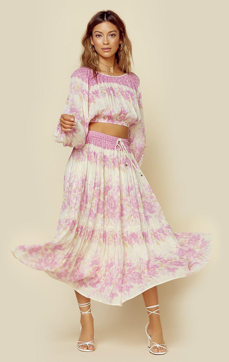 SPELL & THE GYPSY COLLECTIVE COCO LEI SKIRT - LILAC FLORAL