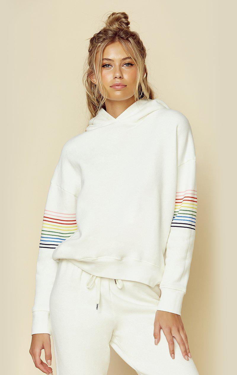 SUNDRY RAINBOW STRIPE HOODIE | New - PIGMENT PAPER