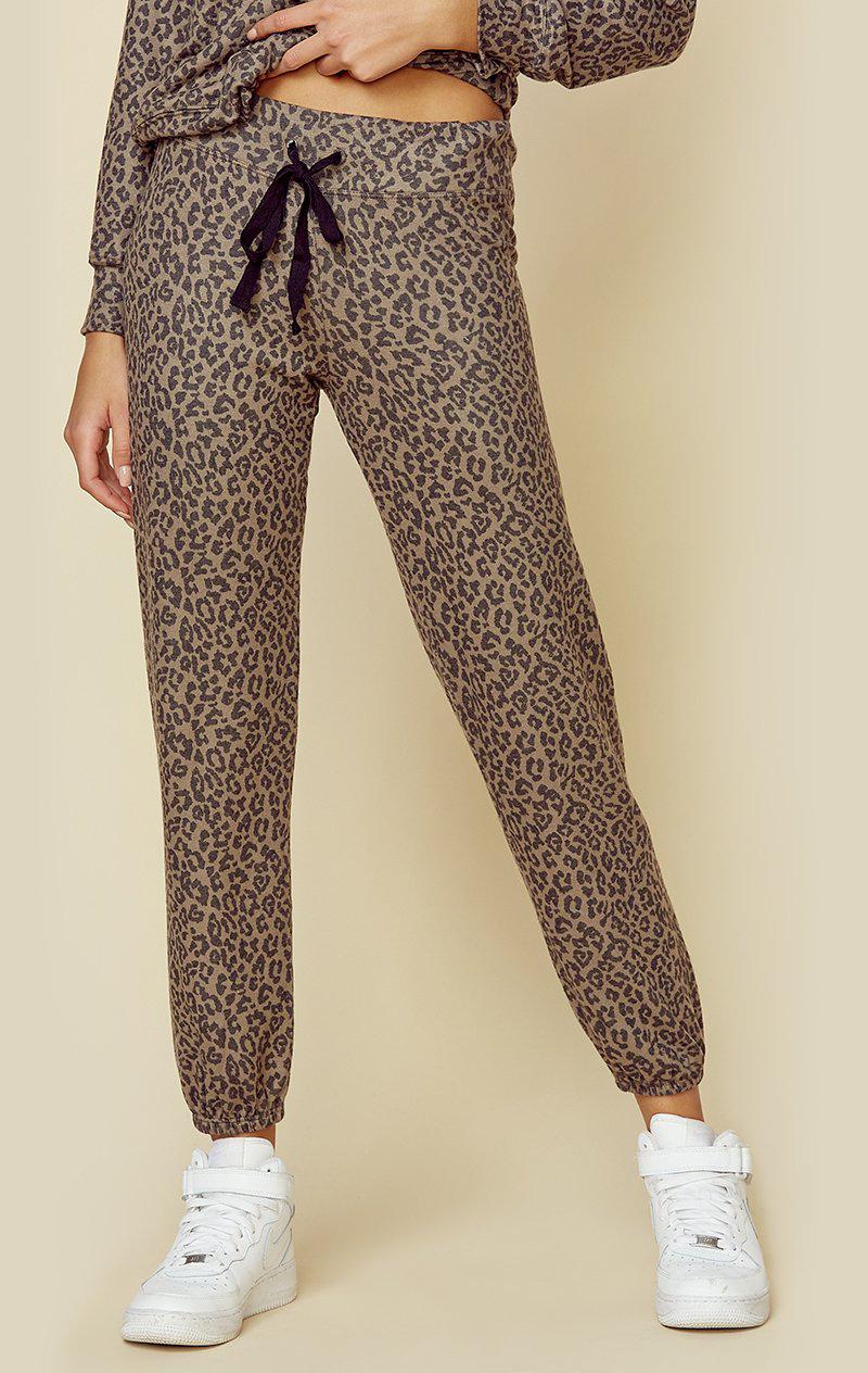 SUNDRY LEOPARD SWEATPANT | New - MINK LEOPARD