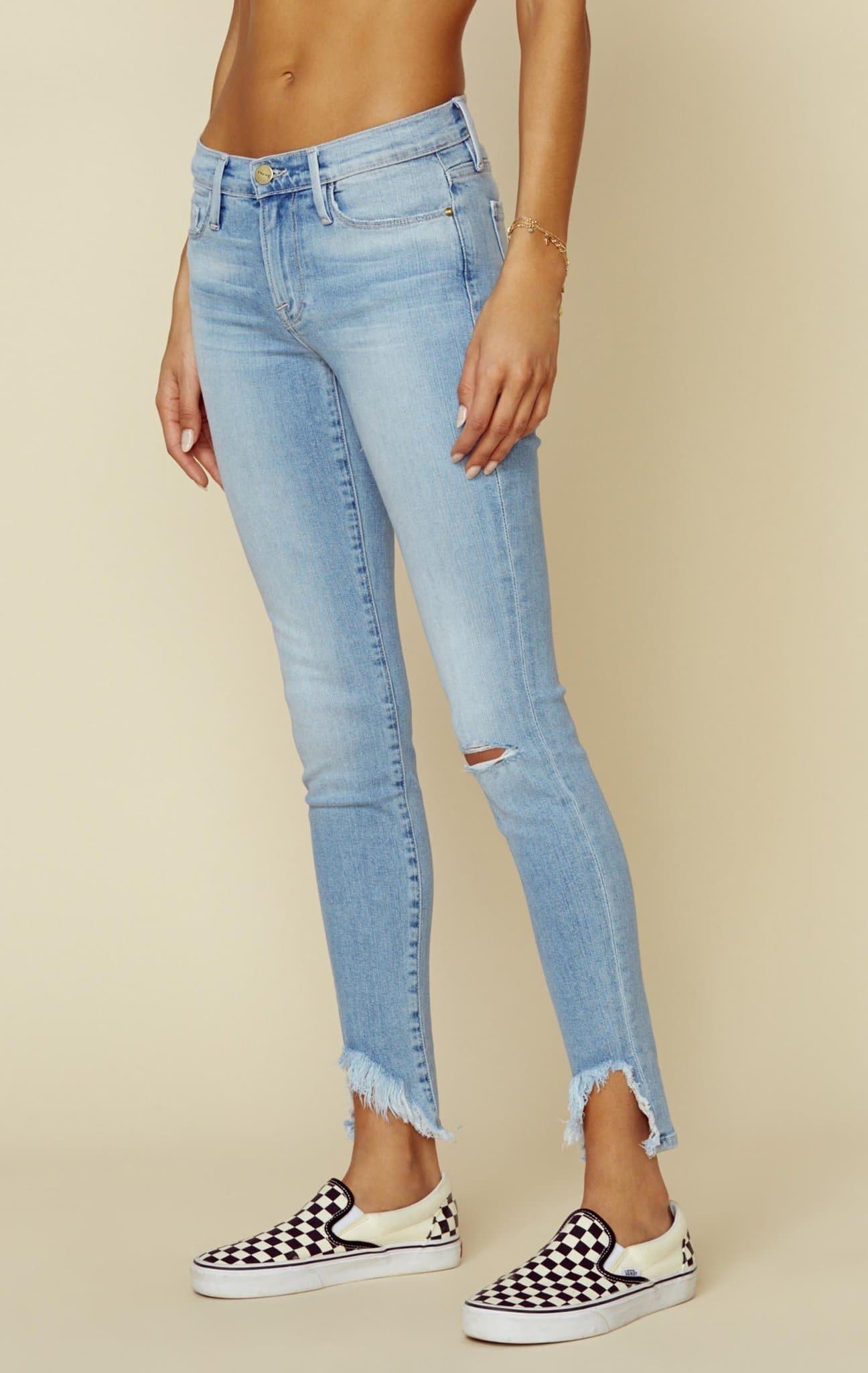 FRAME DENIM LE SKINNY DE JEANNE SIDE FRAY - SCAMPI