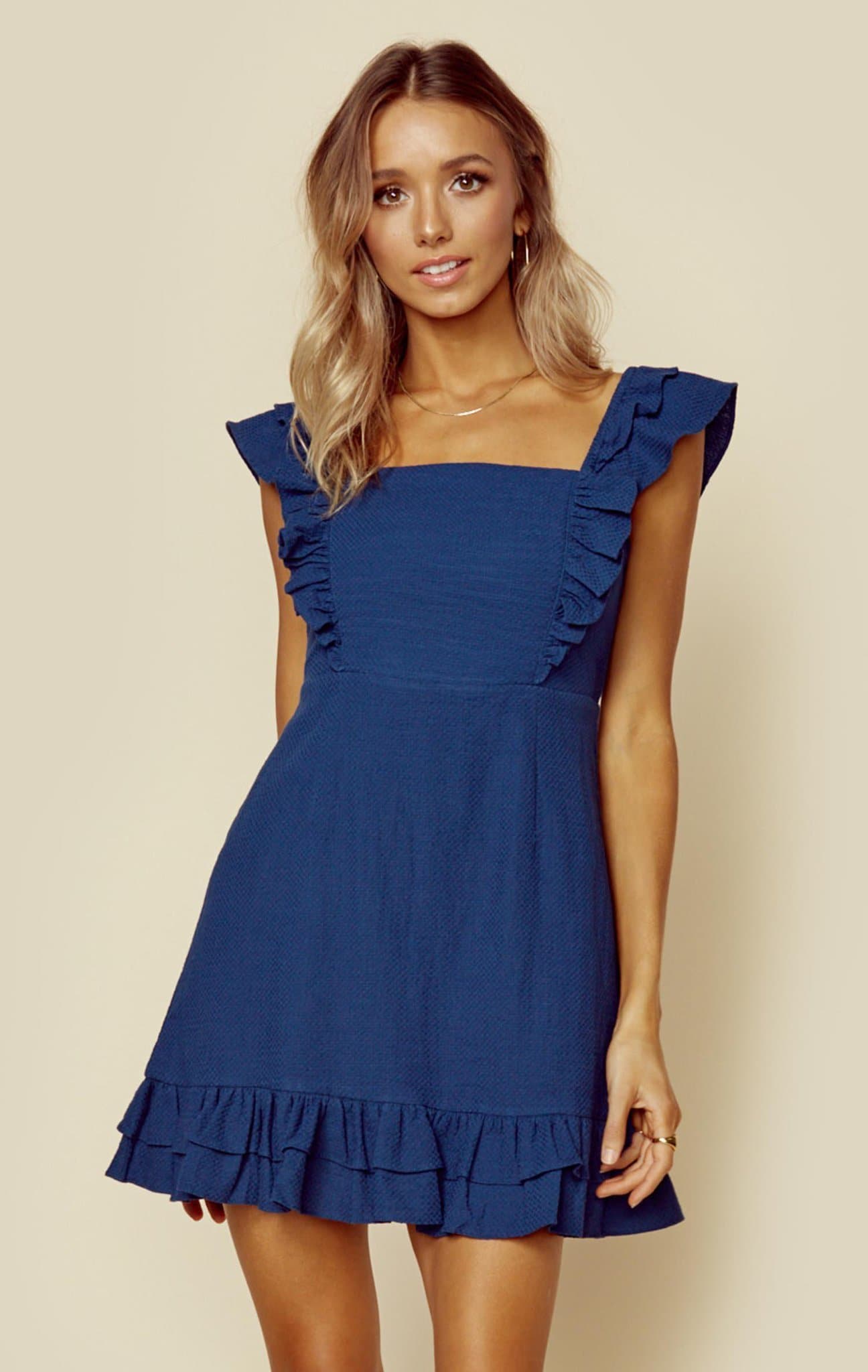 RUE STIIC TERESA RUFFLE MINI DRESS - MORROCAN