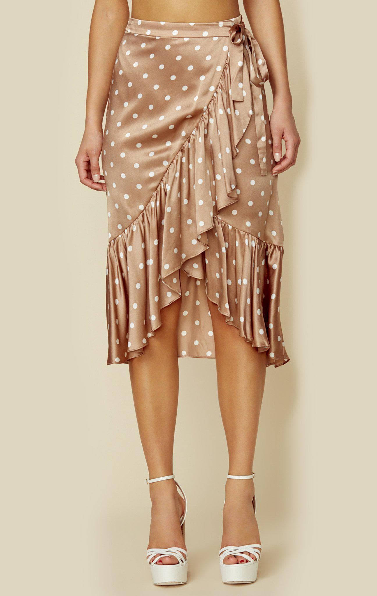 CAMI NYC THE MILEY RUFFLE SKIRT - LATTE VINTAGE