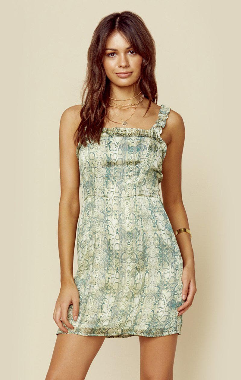 4SI3NNA CARRIE DRESS - GREEN SNAKE