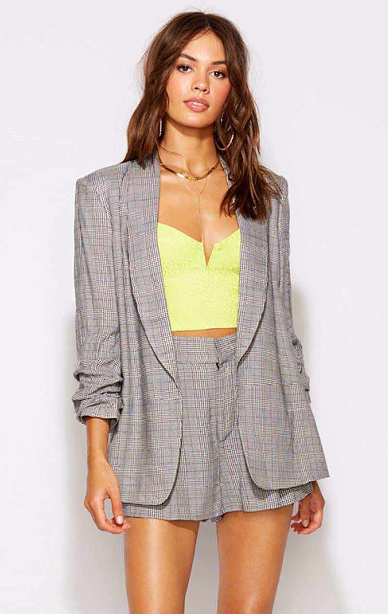 BLUE LIFE DAVI BLAZER - GREY PLAID