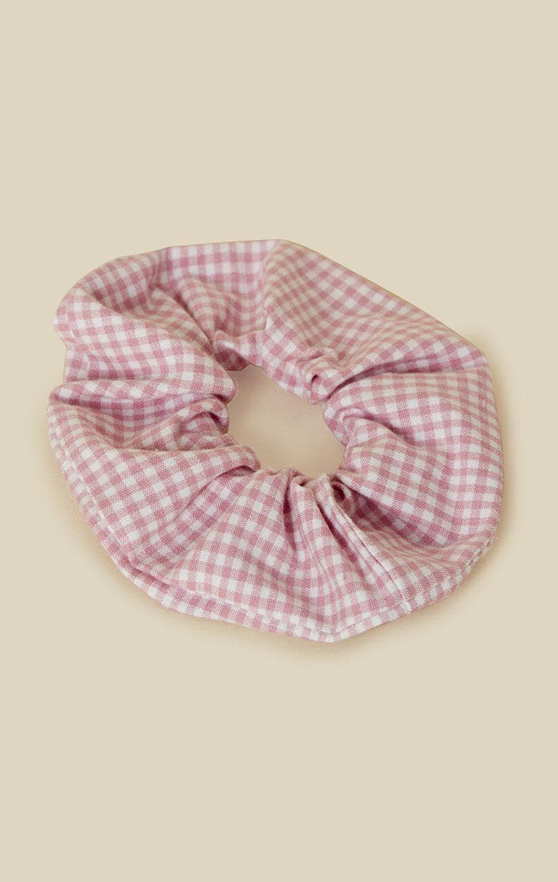 IM WITH THE BAND GINGHAM SCRUNCHIE - BLACK GINGHAM