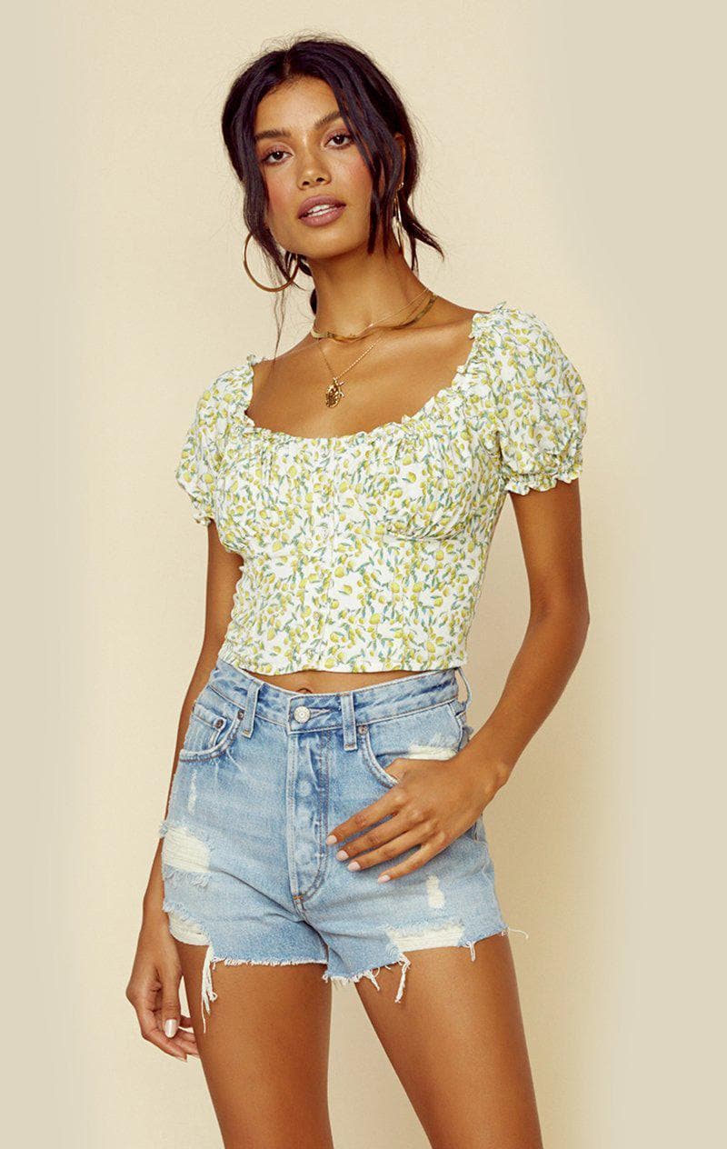 ASTR THE LABEL RITA TOP - LEMON DROP