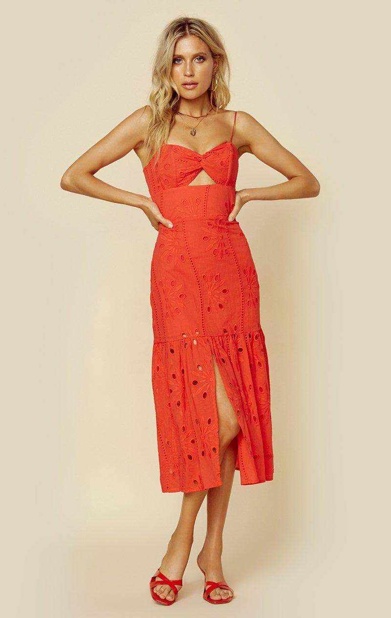 KARINA GRIMALDI DREAM DRESS - RED EYELET