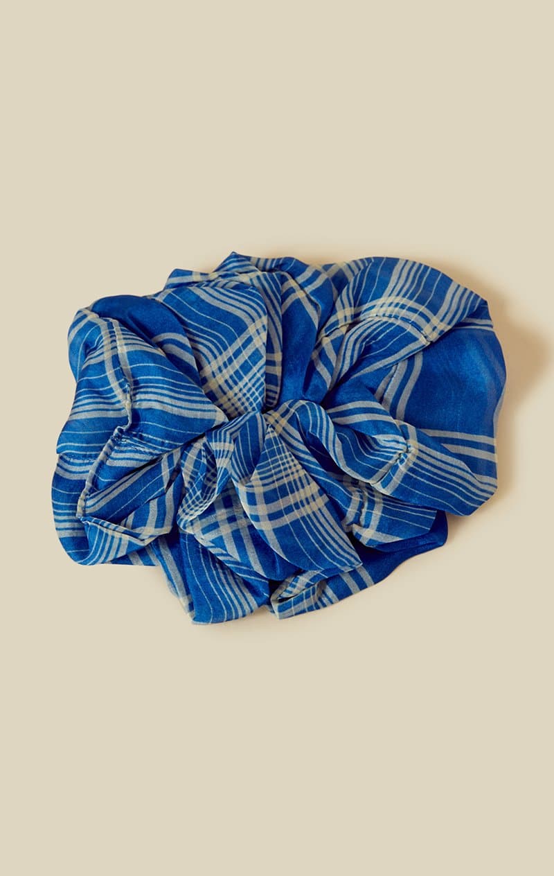 CHAN LUU INC PLAID SCRUNCHIE - VIOLET PLAID