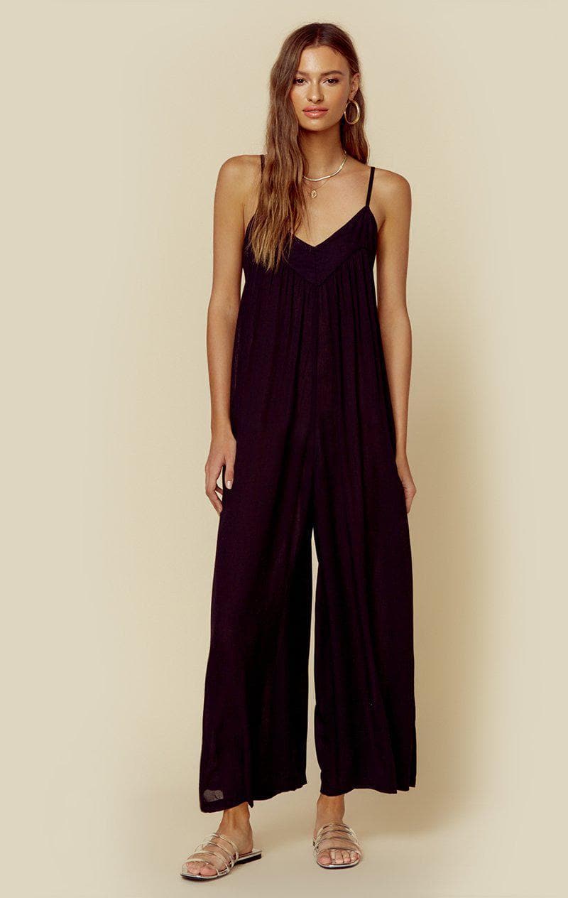 INDAH SCARLETT PALAZZO JUMPSUIT - BLACK