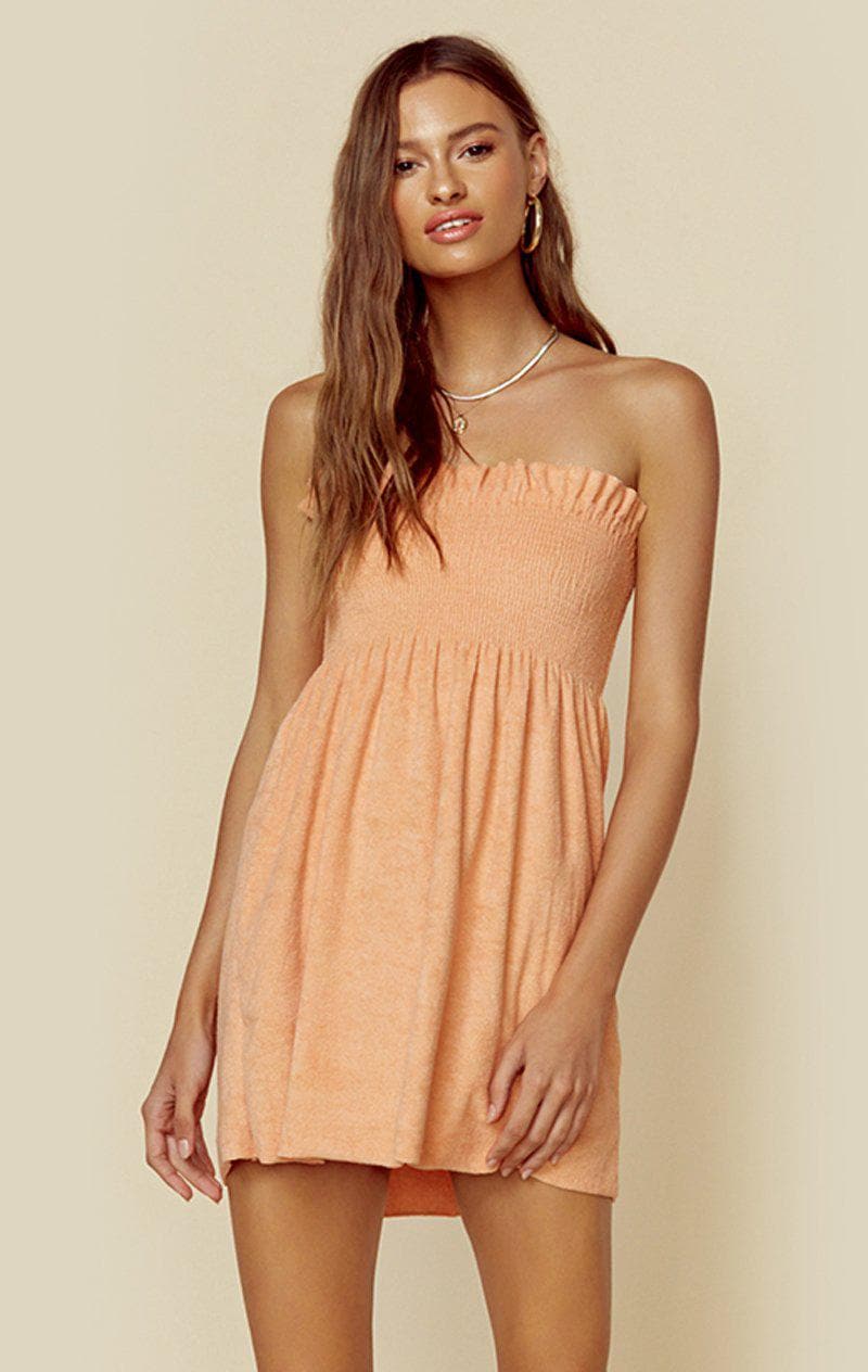 INDAH MERCY MINI DRESS - SALMON