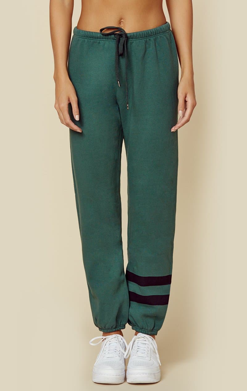 SUNDRY SLOUCHY SWEATPANT WITH STRIPES - SYCAMORE
