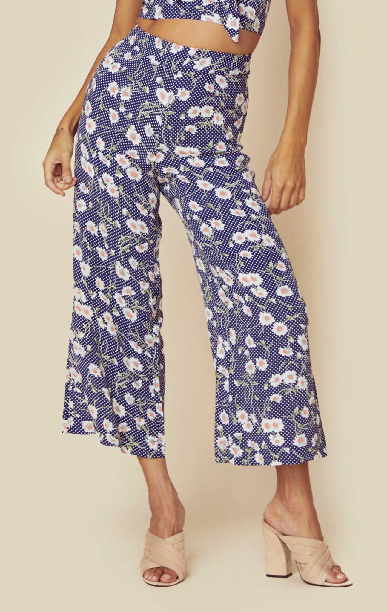 BLUE LIFE CARLEY HIGH WAISTED CULOTTE - SUNFLOWER FLORAL
