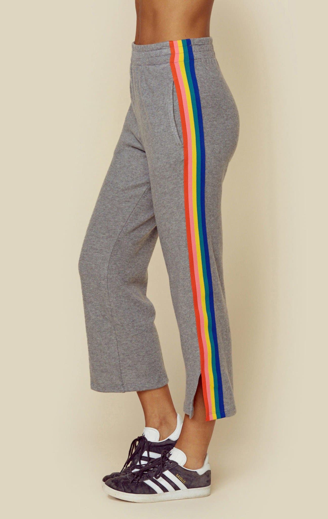 LNA Clothing BRUSHED MILLER RAINBOW PANT - HEATHER GREY