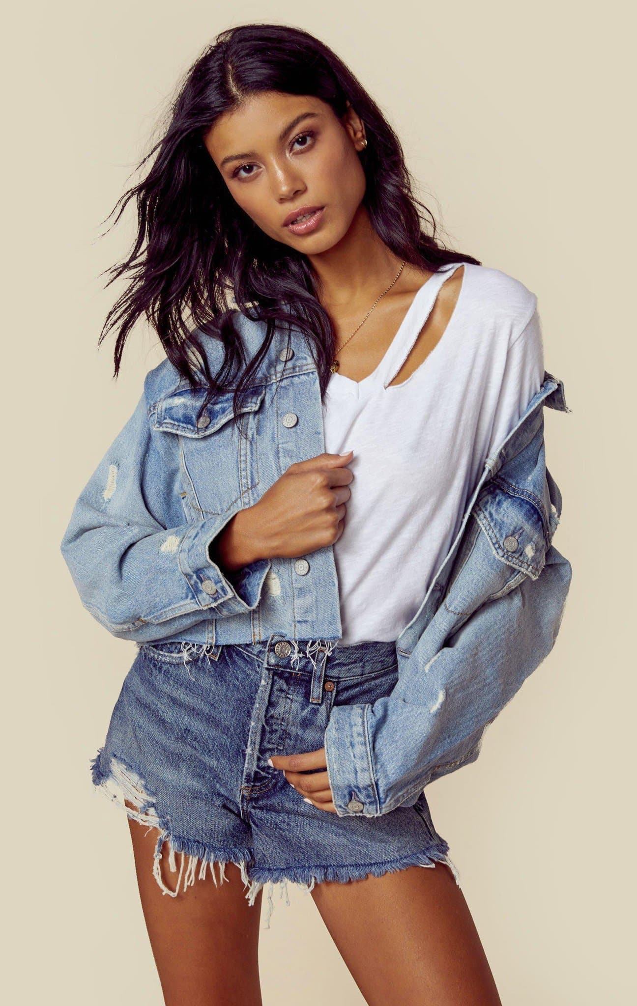 BOYISH CROP DENIM JACKET - HONEYPOT