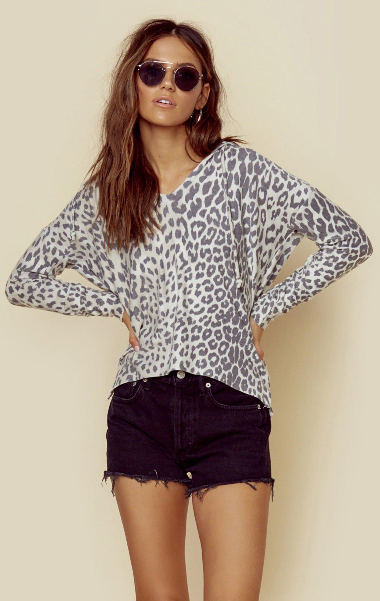 CHASER LEOPARD PULLOVER HOODIE - ANIMAL PRINT LEOPARD
