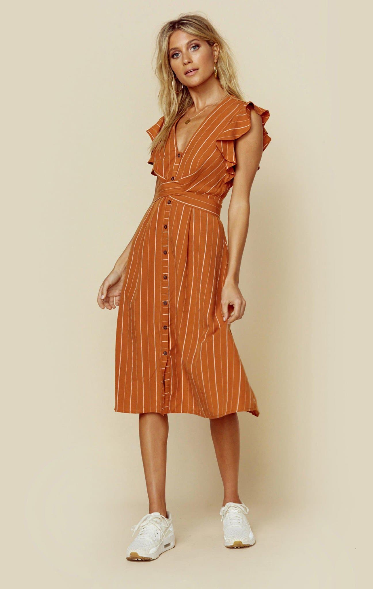 ASTR THE LABEL SATURATE DRESS - PAPAYA