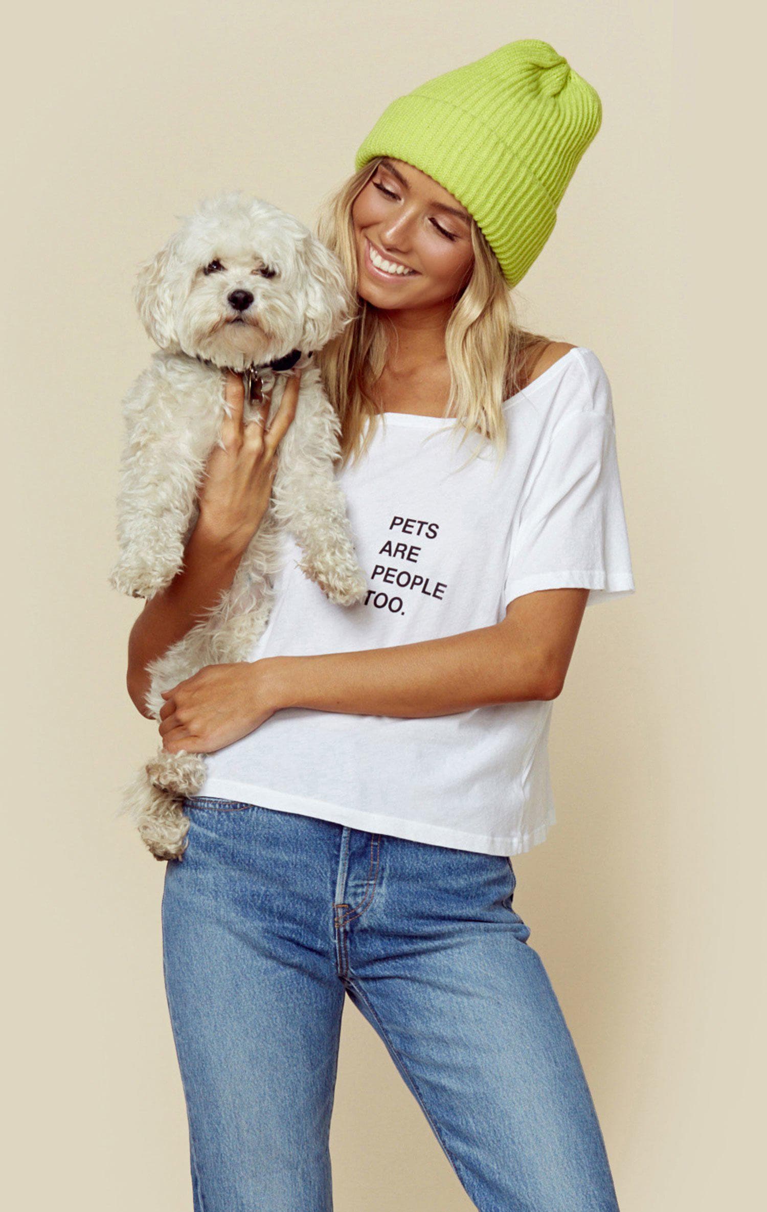 GOOD HYOUMAN PETS ARE PEOPLE TOO CROP TEE - WHITE