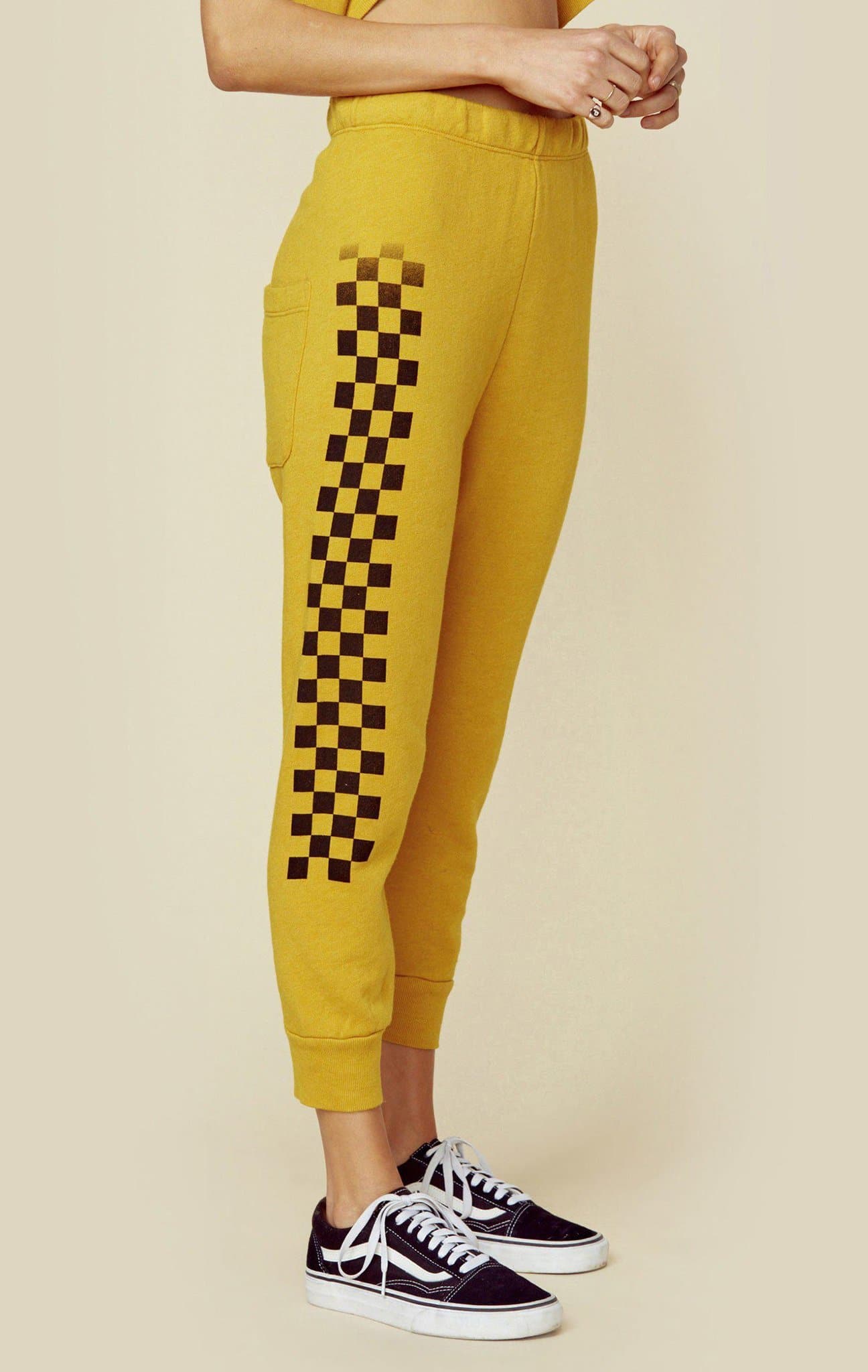ALL THINGS FABULOUS LOWRIDER SWEATS - CHECKERBOARD - GOLDEN